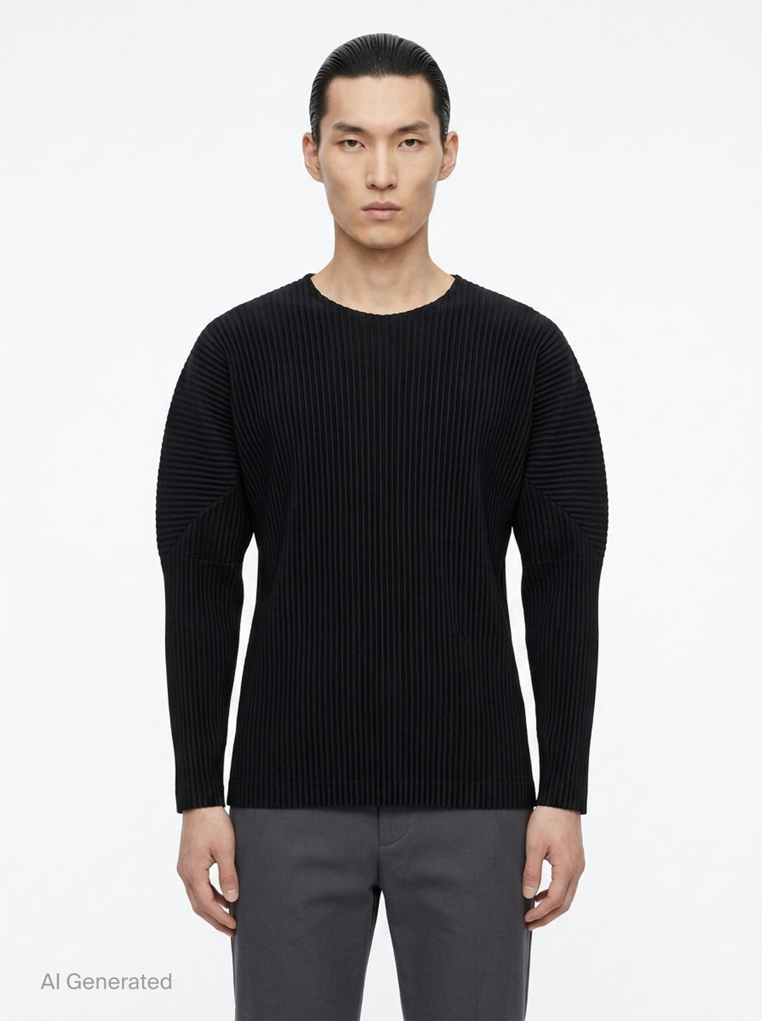 Pleated Long Sleeve Top | Homme Plissé Issey Miyake | Club21 - front