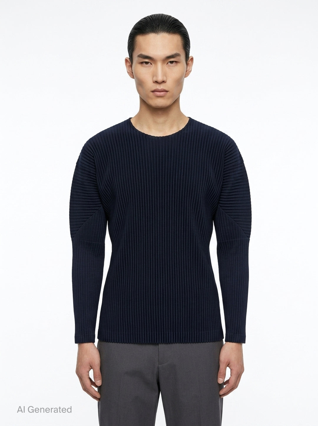 Pleated Long Sleeve Top | Homme Plissé Issey Miyake | Club21 - front