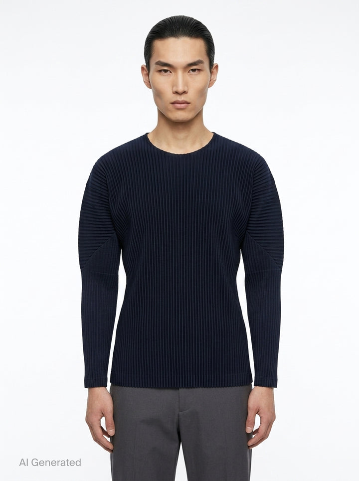 Pleated Long Sleeve Top | Homme Plissé Issey Miyake | Club21 - front