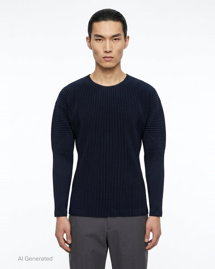 Pleated Long Sleeve Top | Homme Plissé Issey Miyake | Club21 - front