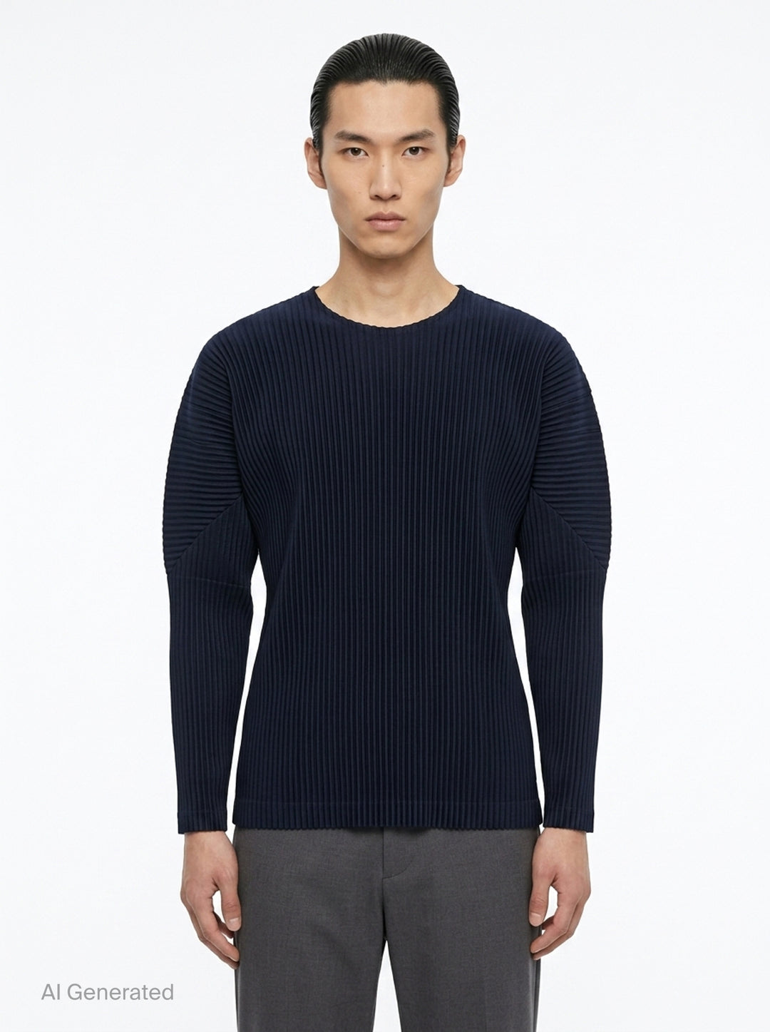 Pleated Long Sleeve Top | Homme Plissé Issey Miyake | Club21 - front