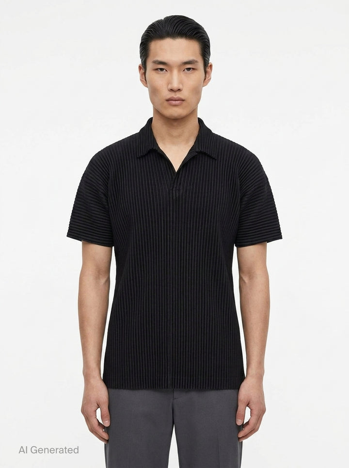 Pleated Polo Shirt | Homme Plissé Issey Miyake | Club21 - front