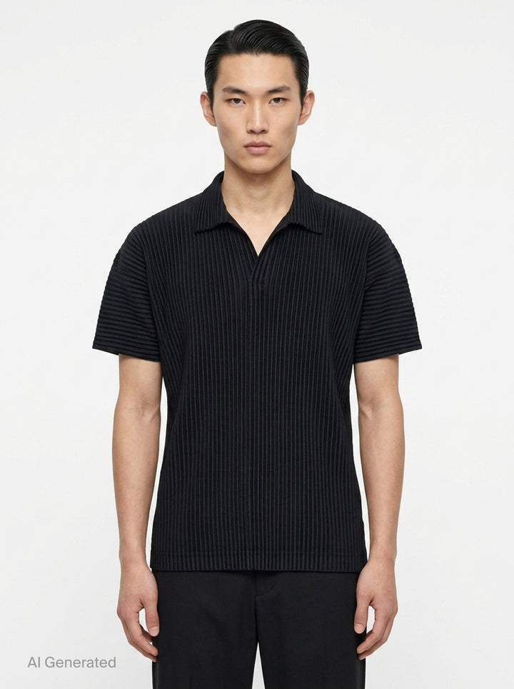 Pleated Polo Shirt | Homme Plissé Issey Miyake | Club21 - front