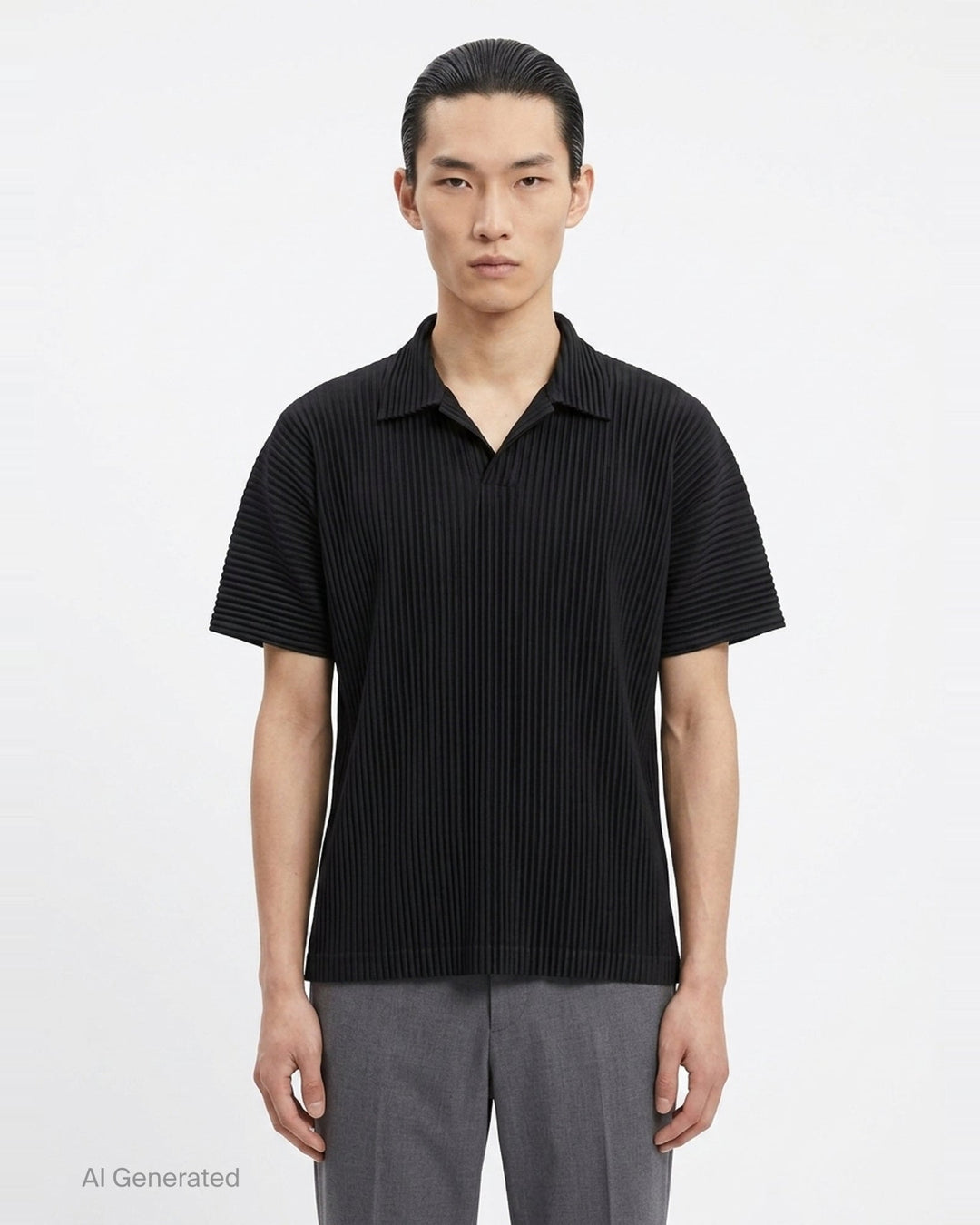 Pleated Polo Shirt | Homme Plissé Issey Miyake | Club21 - front