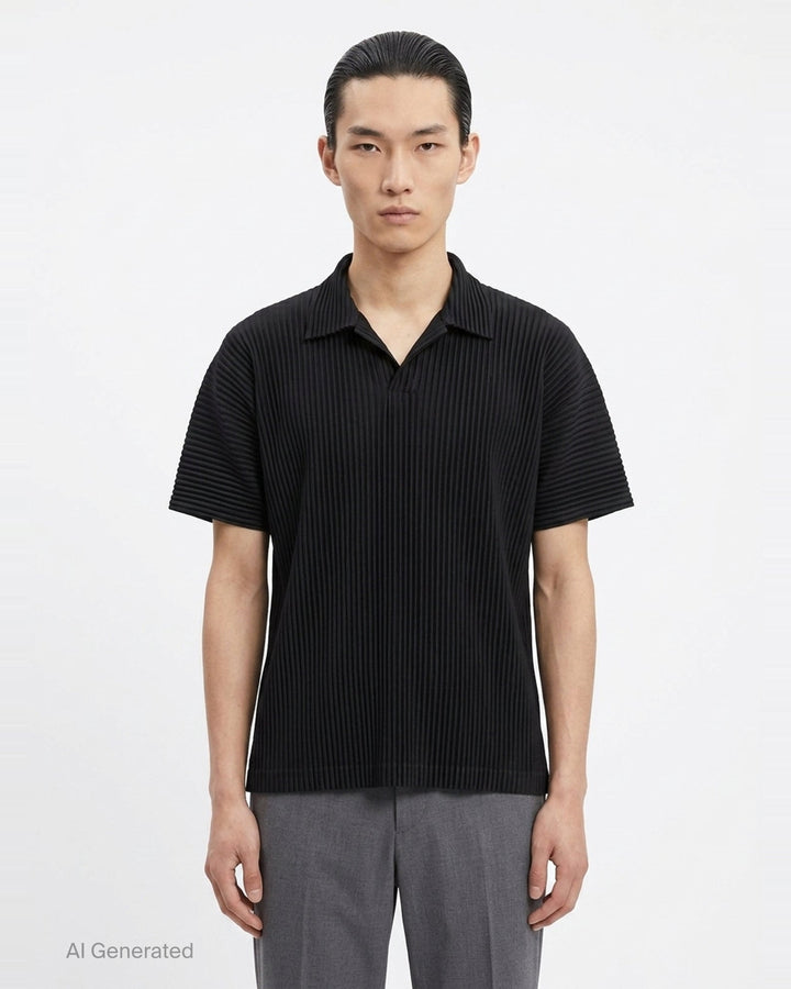 Pleated Polo Shirt | Homme Plissé Issey Miyake | Club21 - front