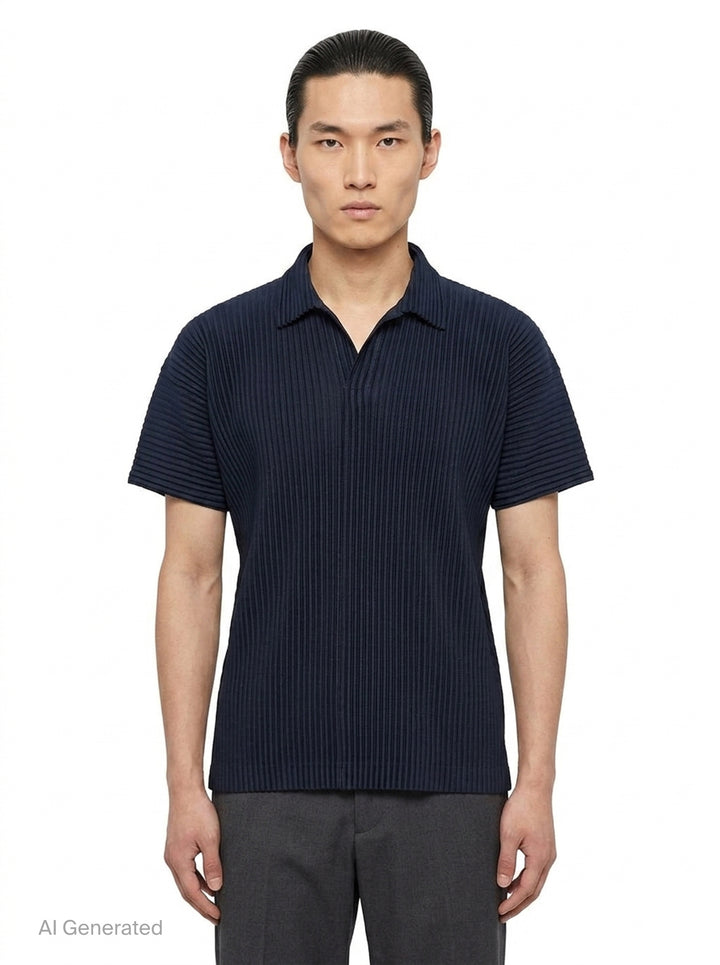 Pleated Polo Shirt | Homme Plissé Issey Miyake | Club21 - front