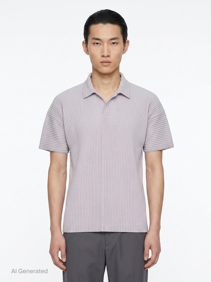 Pleated Polo Shirt | Homme Plissé Issey Miyake | Club21 - front