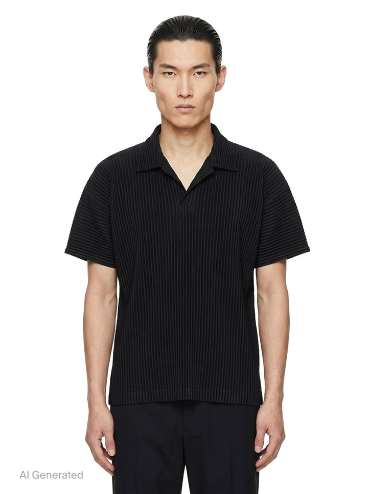Pleated Polo Shirt | Homme Plissé Issey Miyake | Club21 - front