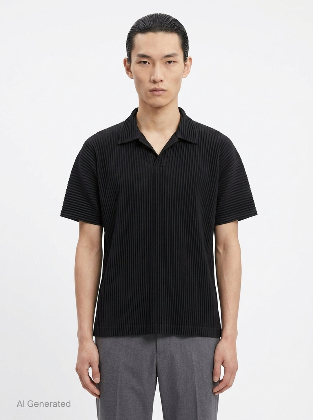 Pleated Polo Shirt | Homme Plissé Issey Miyake | Club21 - front