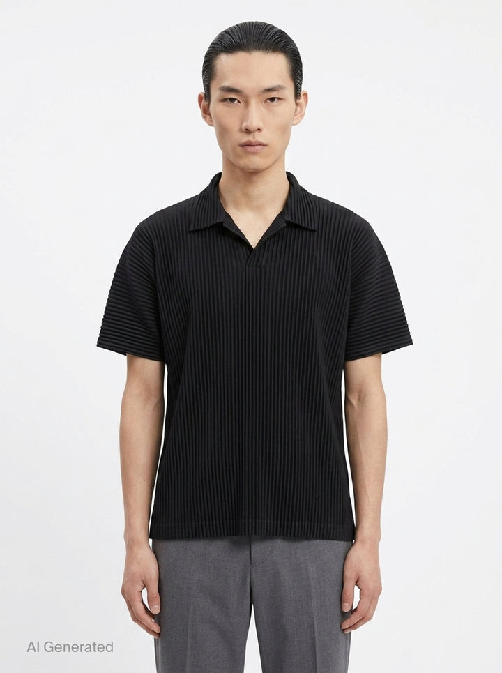 Pleated Polo Shirt | Homme Plissé Issey Miyake | Club21 - front