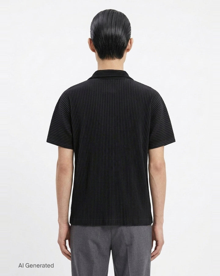 Pleated Polo Shirt | Homme Plissé Issey Miyake | Club21 - back
