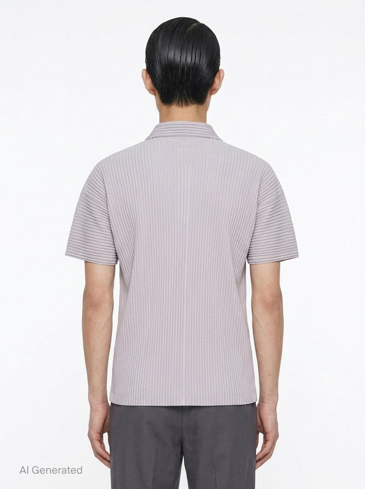 Pleated Polo Shirt | Homme Plissé Issey Miyake | Club21 - back