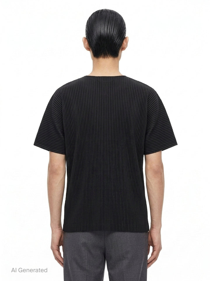 Pleated Round Neck T-Shirt | Homme Plissé Issey Miyake | Club21 - back