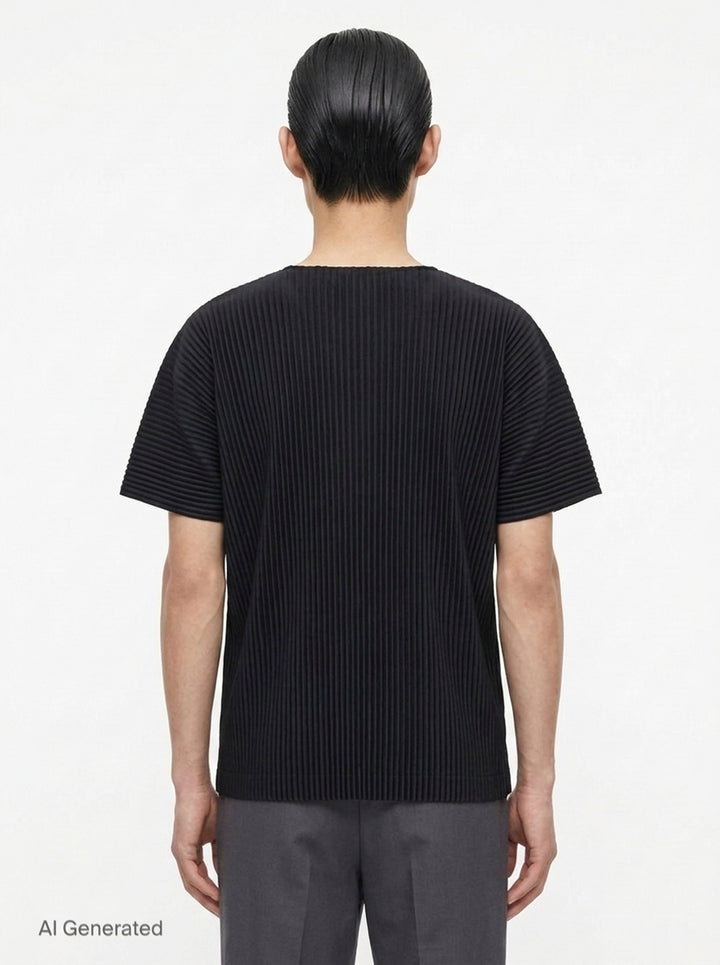Pleated Round Neck T-Shirt | Homme Plissé Issey Miyake | Club21 - back