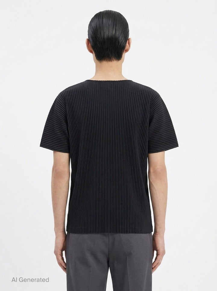 Pleated Round Neck T-Shirt | Homme Plissé Issey Miyake | Club21 - back