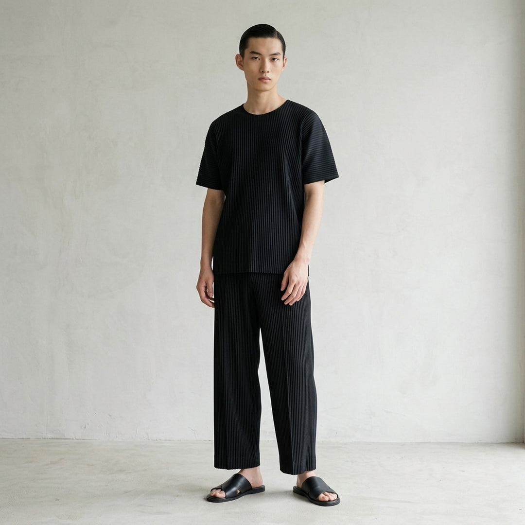 Pleated Round Neck T-Shirt | Homme Plissé Issey Miyake | Club21 - lifestyle
