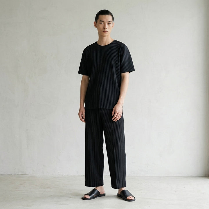 Pleated Round Neck T-Shirt | Homme Plissé Issey Miyake | Club21 - lifestyle