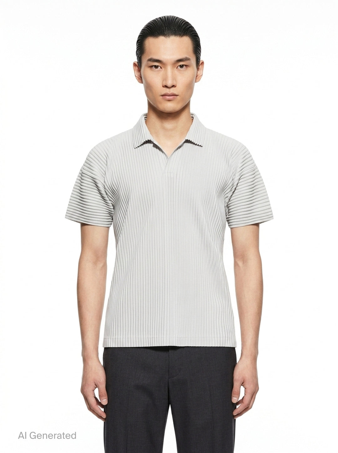 Pleated Short Sleeve Polo | Homme Plissé Issey Miyake | Club21 - front