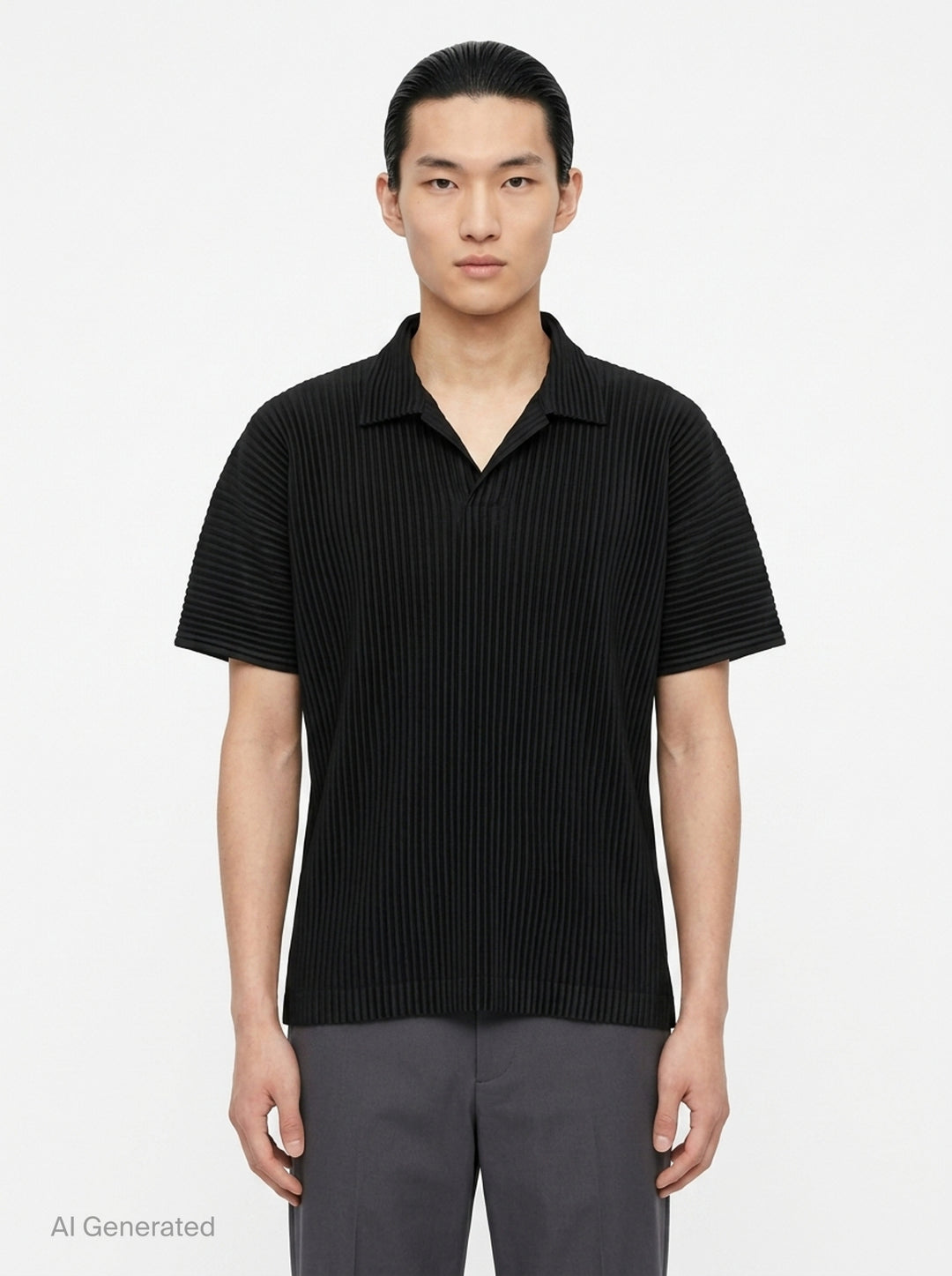 Pleated Short Sleeve Polo | Homme Plissé Issey Miyake | Club21 - front