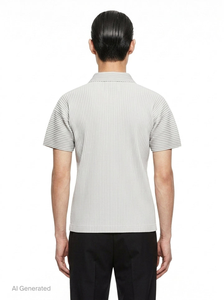 Pleated Short Sleeve Polo | Homme Plissé Issey Miyake | Club21 - back