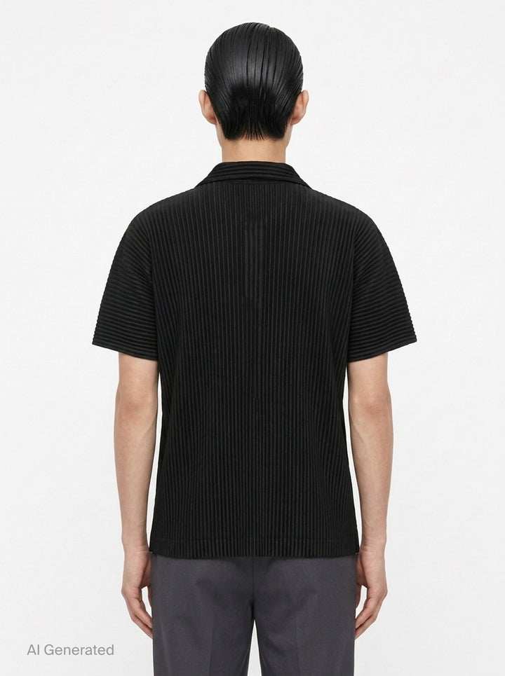 Pleated Short Sleeve Polo | Homme Plissé Issey Miyake | Club21 - back