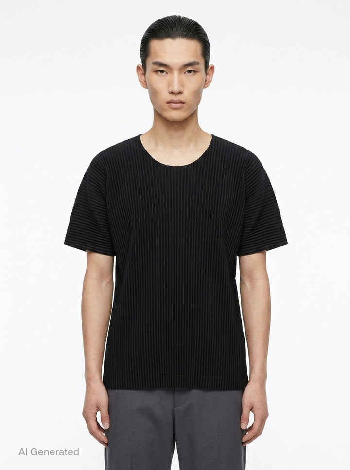 Pleated Short Sleeve T-Shirt | Homme Plissé Issey Miyake | Club21 - front