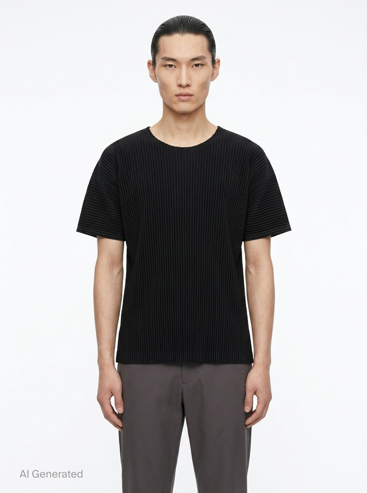 Pleated Short Sleeve T-Shirt | Homme Plissé Issey Miyake | Club21 - front