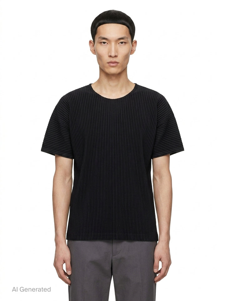 Pleated Short Sleeve T-Shirt | Homme Plissé Issey Miyake | Club21 - front