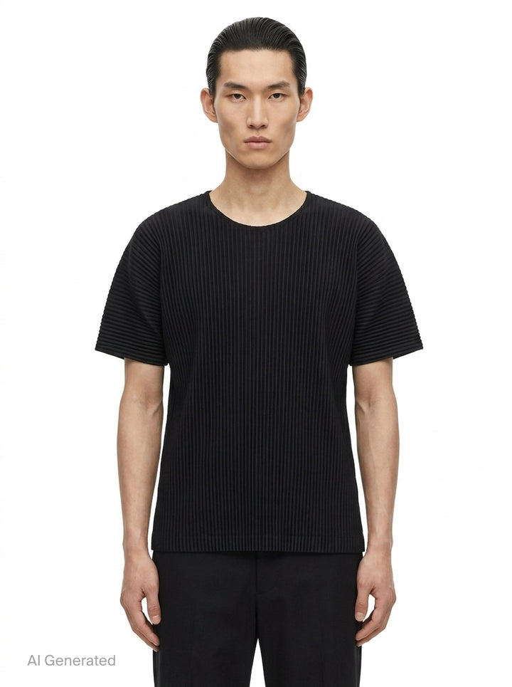 Pleated Short Sleeve Top | Homme Plissé Issey Miyake | Club21 - front