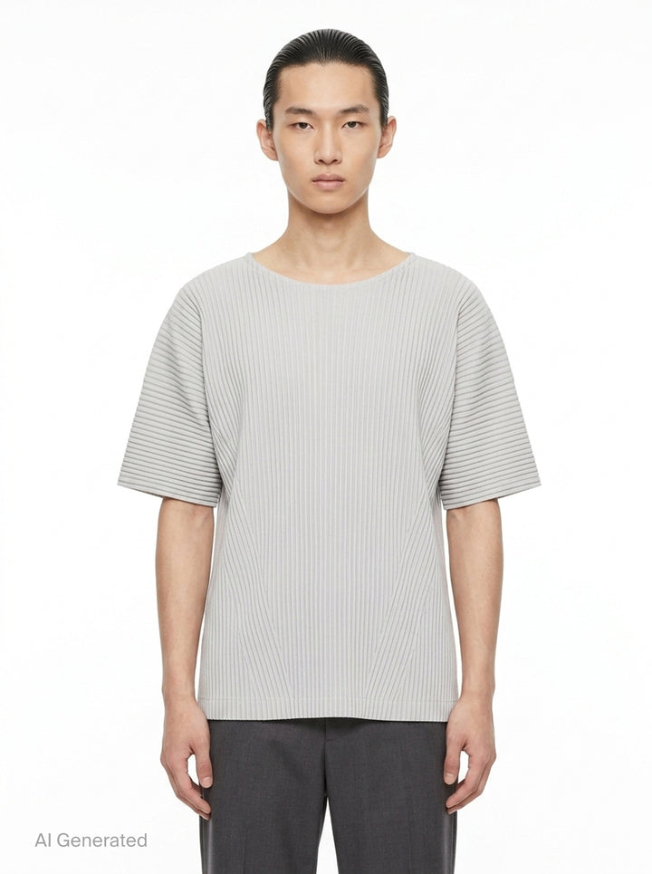 Pleated Short Sleeve Top | Homme Plissé Issey Miyake | Club21 - front