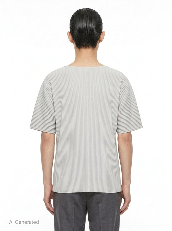 Pleated Short Sleeve Top | Homme Plissé Issey Miyake | Club21 - back