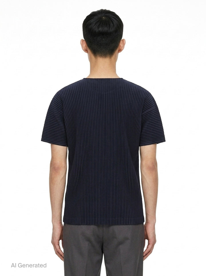 Pleated Short Sleeve Top | Homme Plissé Issey Miyake | Club21 - back