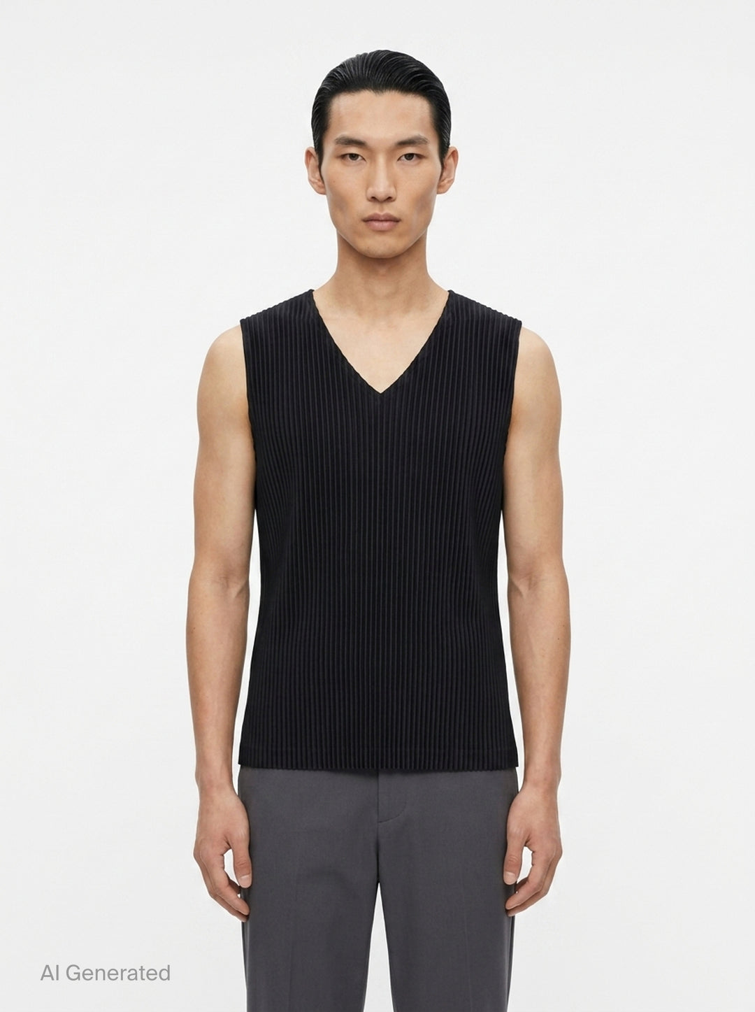Pleated V-Neck Vest | Homme Plissé Issey Miyake | Club21 - front