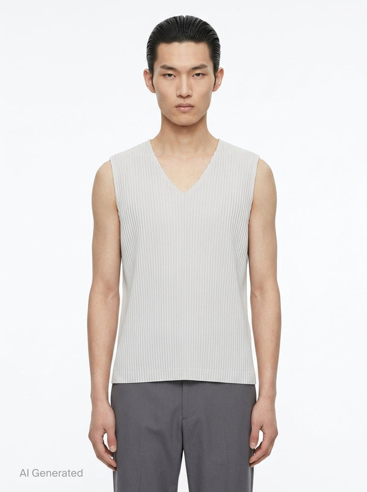 Pleated V-Neck Vest | Homme Plissé Issey Miyake | Club21 - front