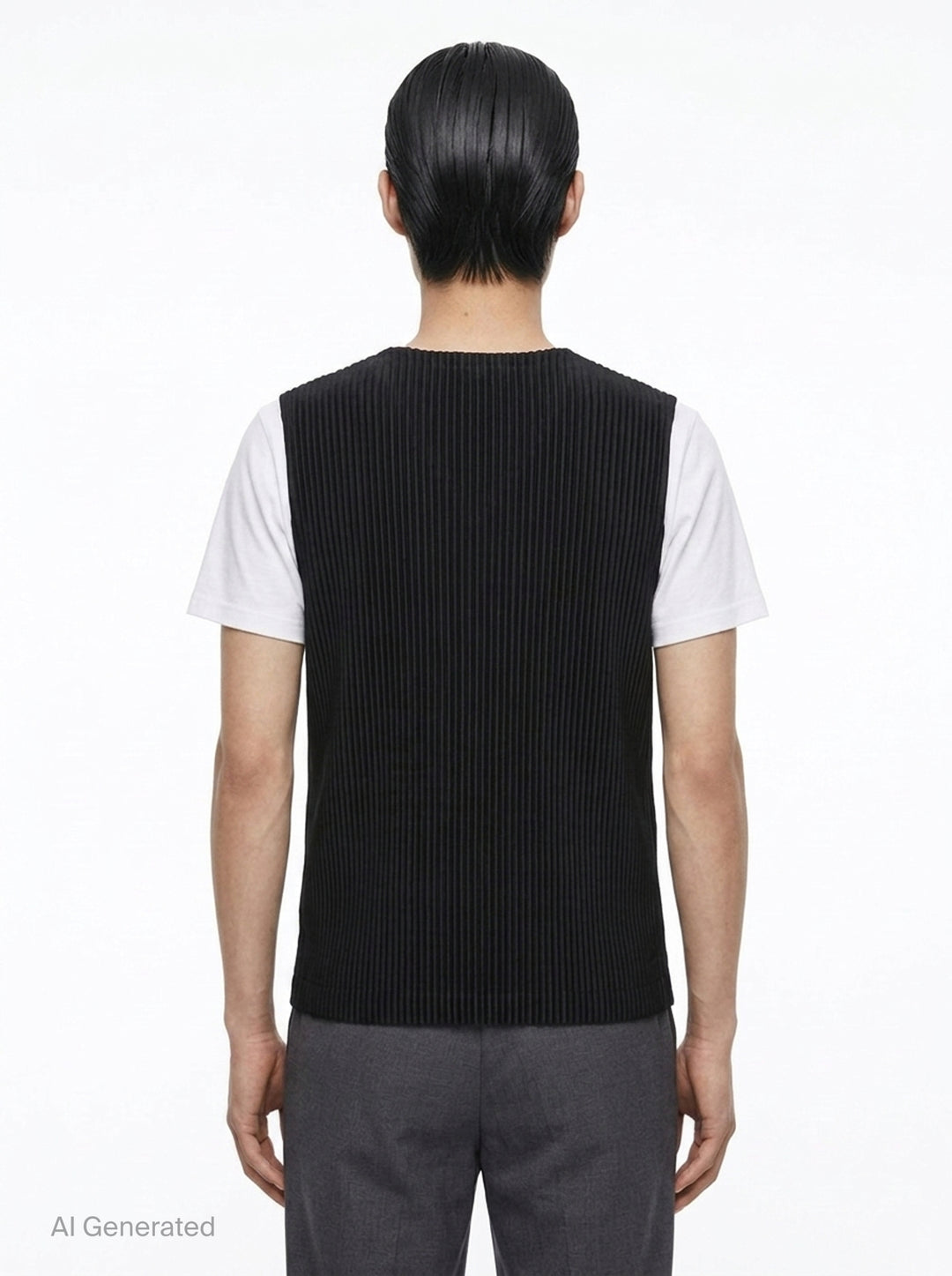 Pleated V-Neck Vest | Homme Plissé Issey Miyake | Club21 - back