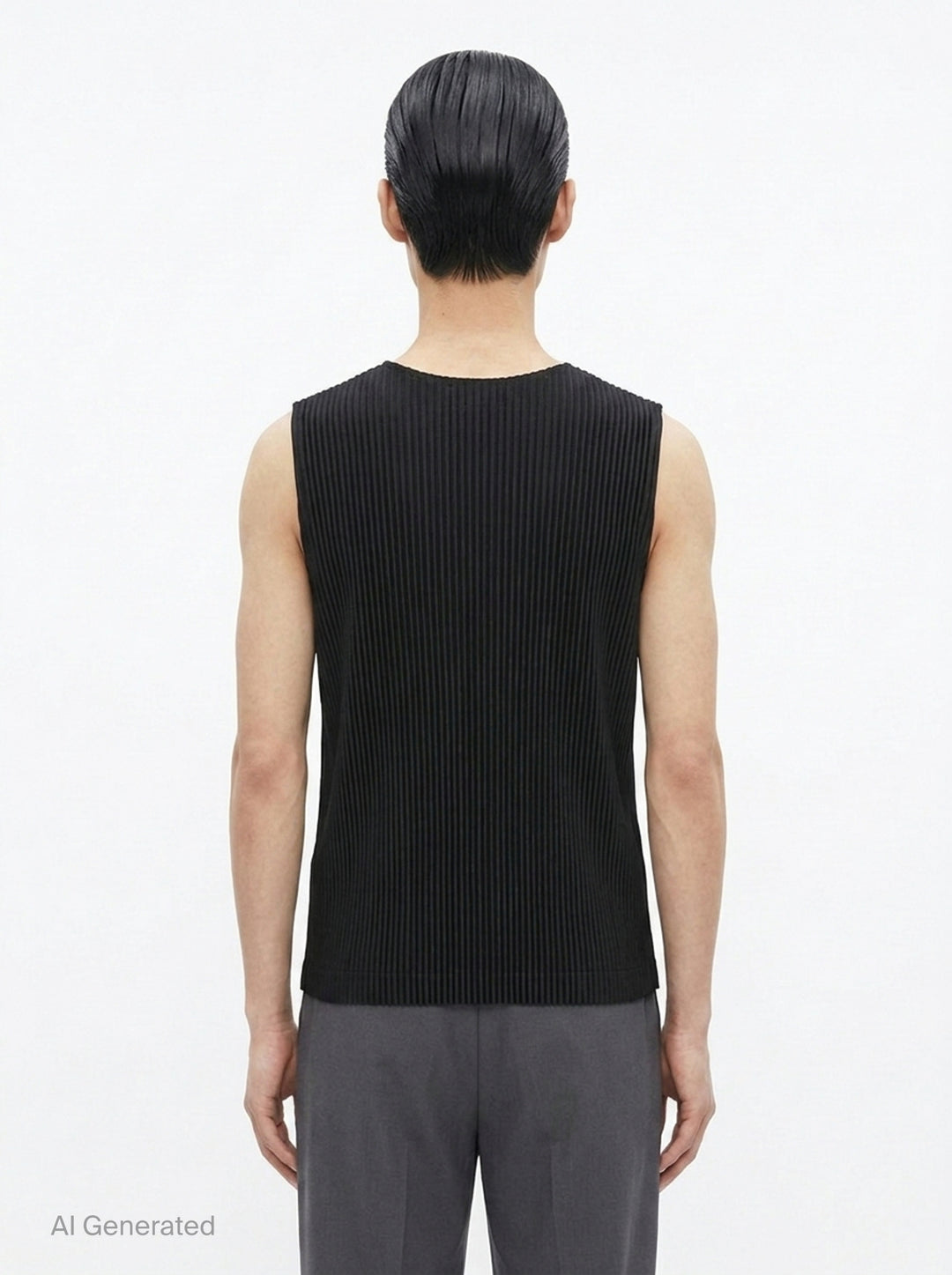 Pleated V-Neck Vest | Homme Plissé Issey Miyake | Club21 - back