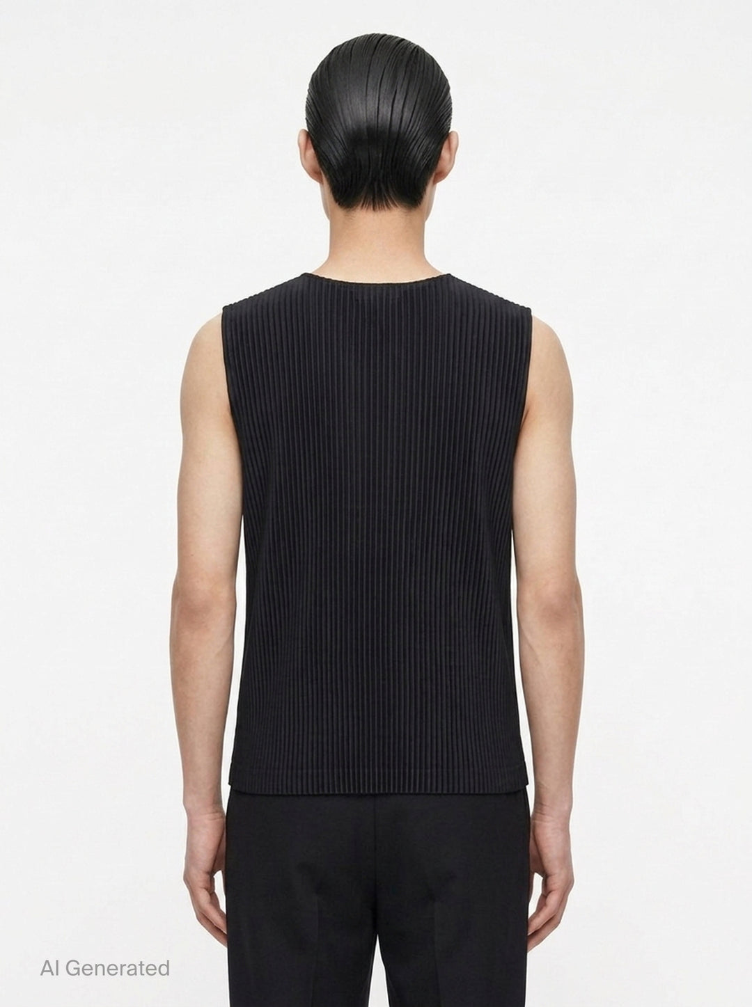 Pleated V-Neck Vest | Homme Plissé Issey Miyake | Club21 - back