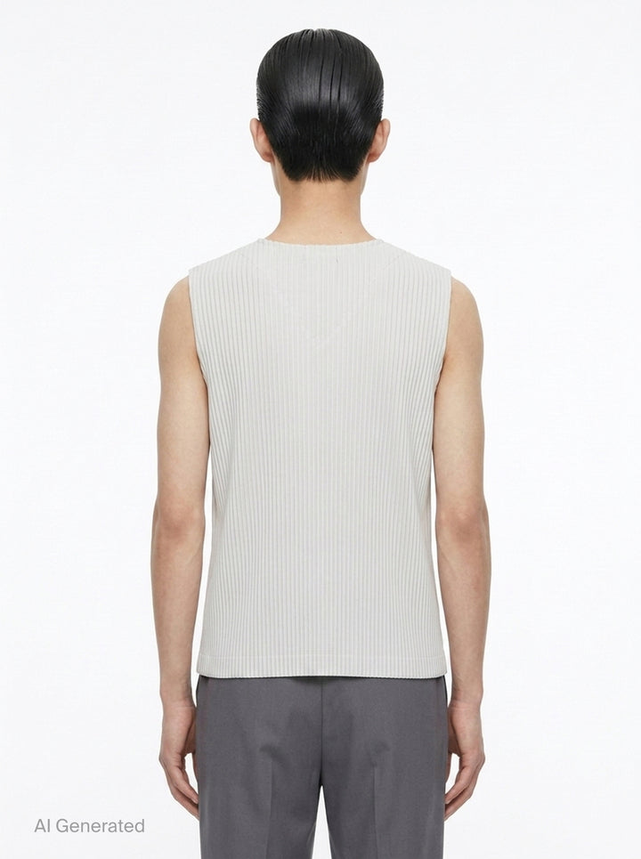 Pleated V-Neck Vest | Homme Plissé Issey Miyake | Club21 - back