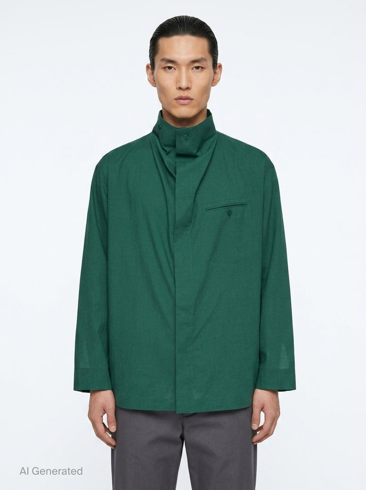 Ramie Long Sleeve Shirt | HOMME PLISSÉ ISSEY MIYAKE | Club21 - front