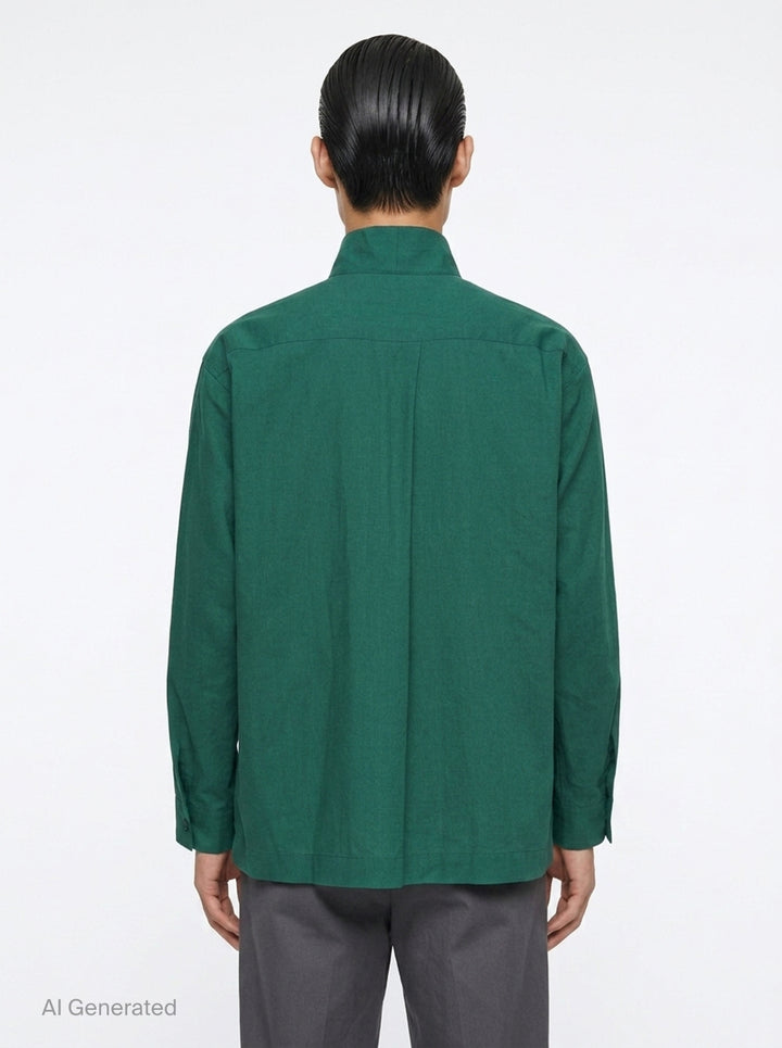 Ramie Long Sleeve Shirt | HOMME PLISSÉ ISSEY MIYAKE | Club21 - back