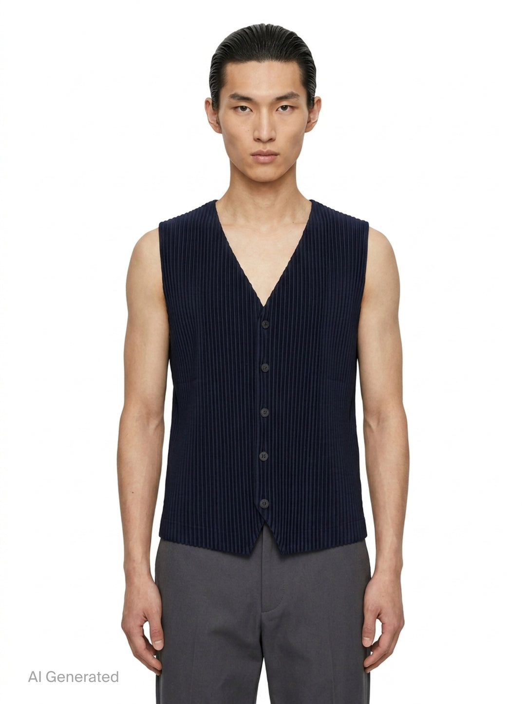 Ribbed Knit Button Vest | Homme Plissé Issey Miyake | Club21 - front