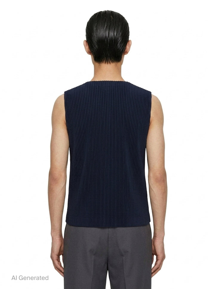 Ribbed Knit Button Vest | Homme Plissé Issey Miyake | Club21 - back