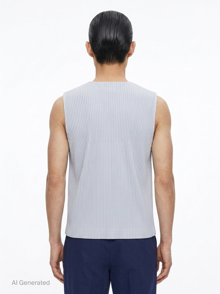 Ribbed Knit Button Vest | Homme Plissé Issey Miyake | Club21 - back