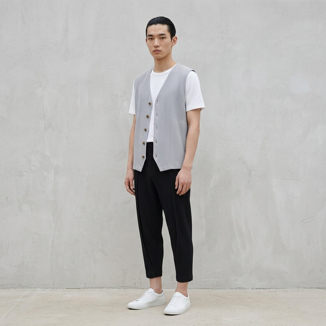 Ribbed Knit Button Vest | Homme Plissé Issey Miyake | Club21 - lifestyle