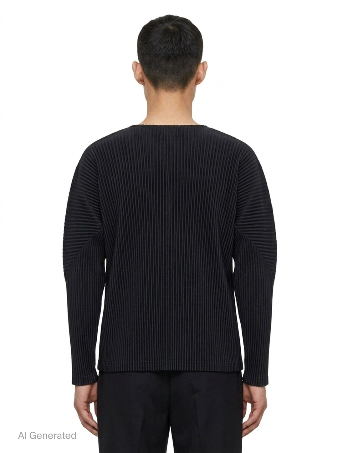 Ribbed Long Sleeve Round Neck Top | Homme Plissé Issey Miyake | Club21 - back