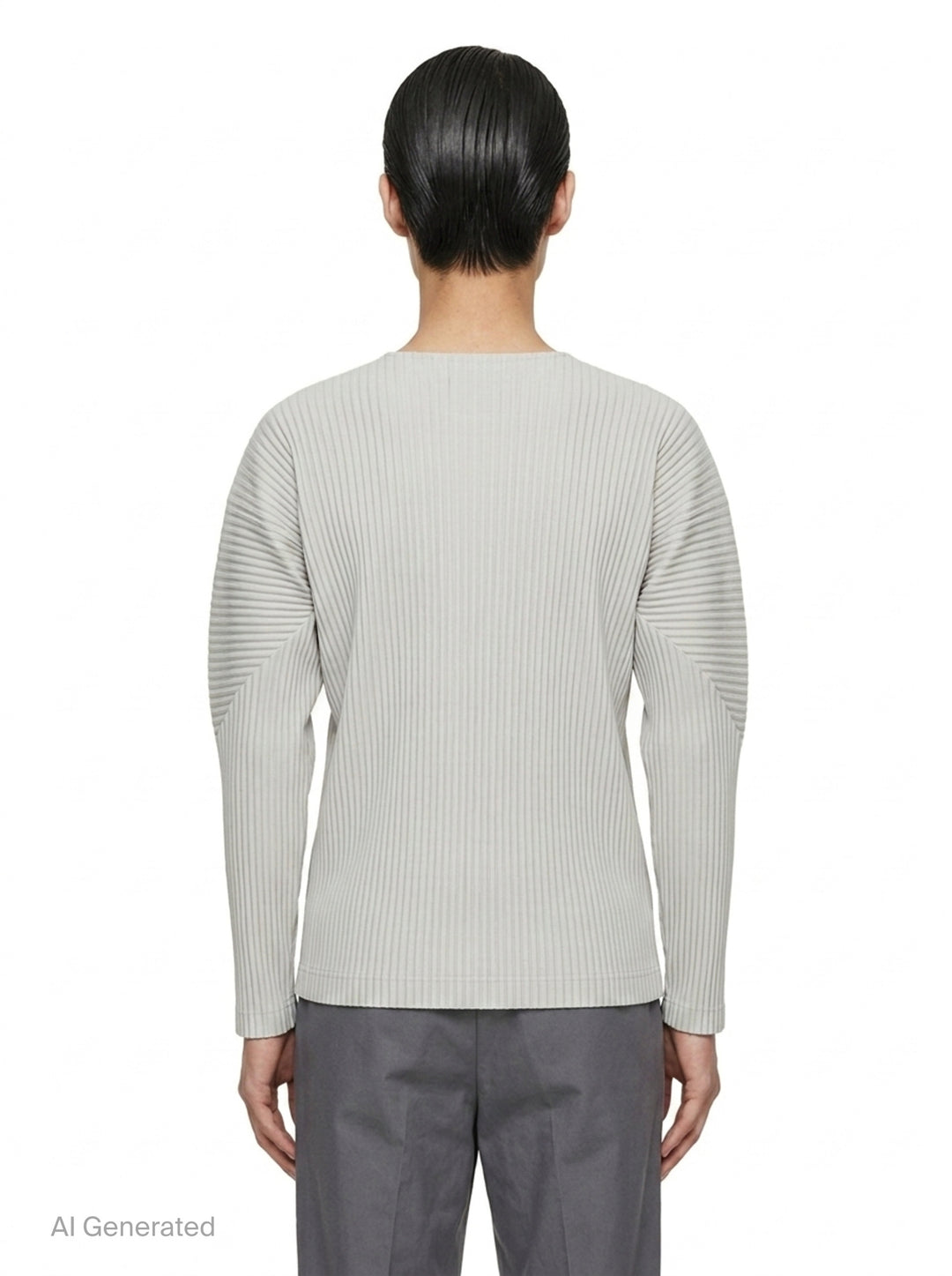 Ribbed Long Sleeve Round Neck Top | Homme Plissé Issey Miyake | Club21 - back