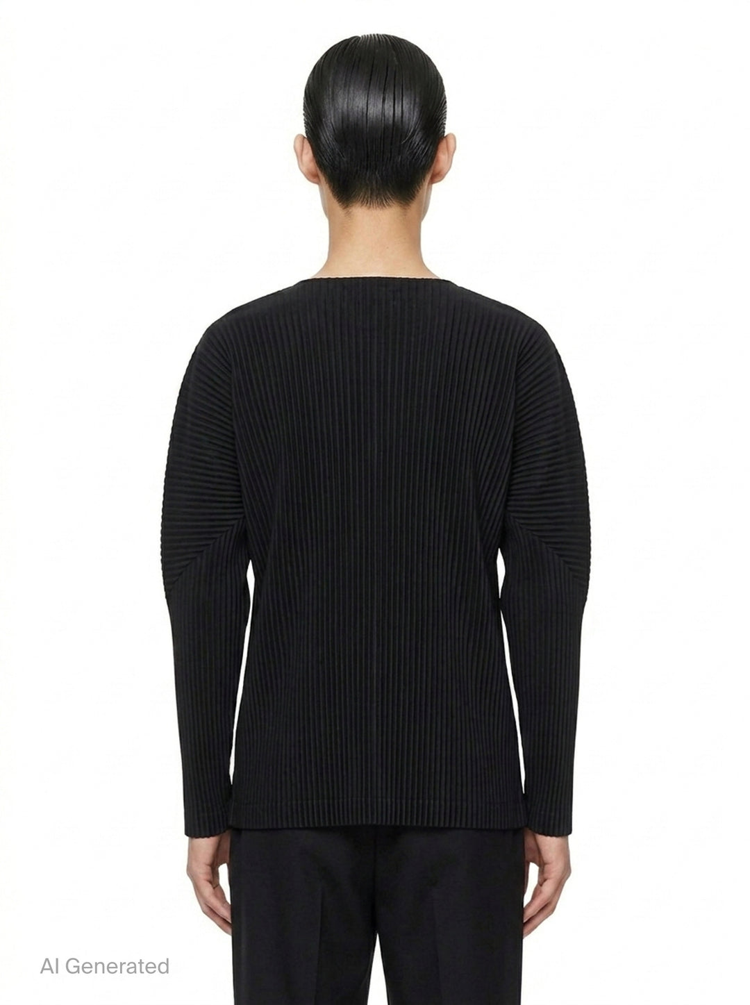 Ribbed Long Sleeve Round Neck Top | Homme Plissé Issey Miyake | Club21 - back
