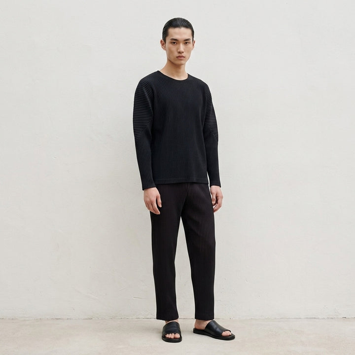 Ribbed Long Sleeve Round Neck Top | Homme Plissé Issey Miyake | Club21 - lifestyle