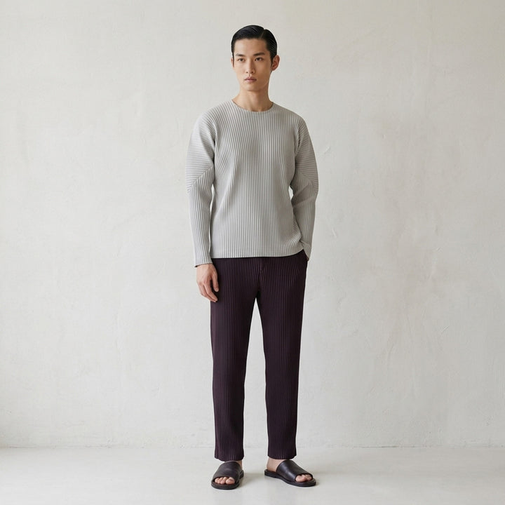 Ribbed Long Sleeve Round Neck Top | Homme Plissé Issey Miyake | Club21 - lifestyle