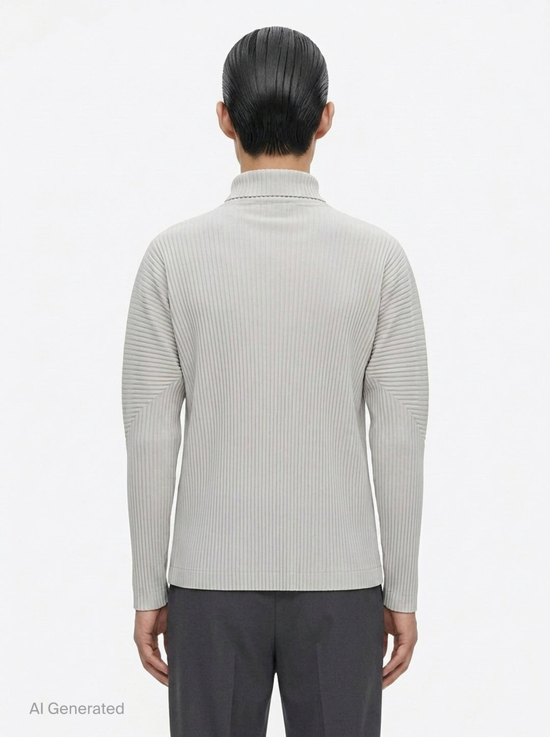 Ribbed Turtleneck Long Sleeve Top | Homme Plissé Issey Miyake | Club21 - back